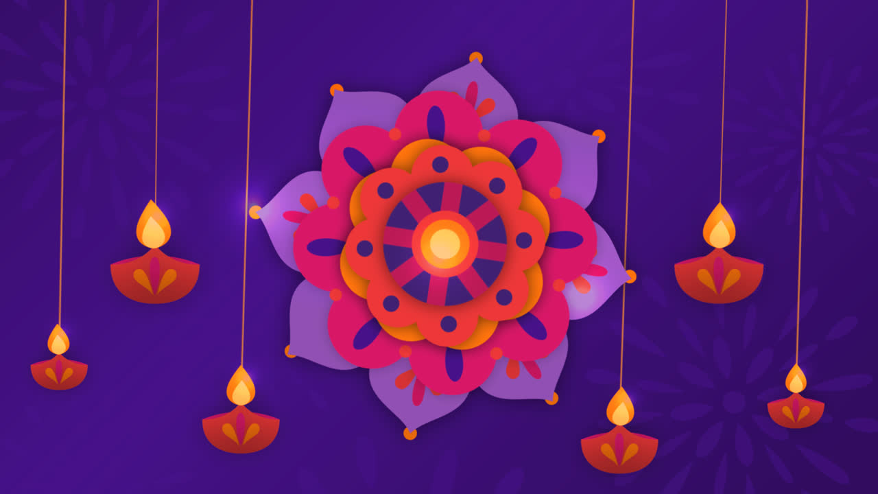una animación de un fondo de diwali en estilo de papel