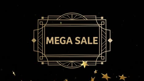 Animation-of-mega-sale-text-and-stars-on-black-background