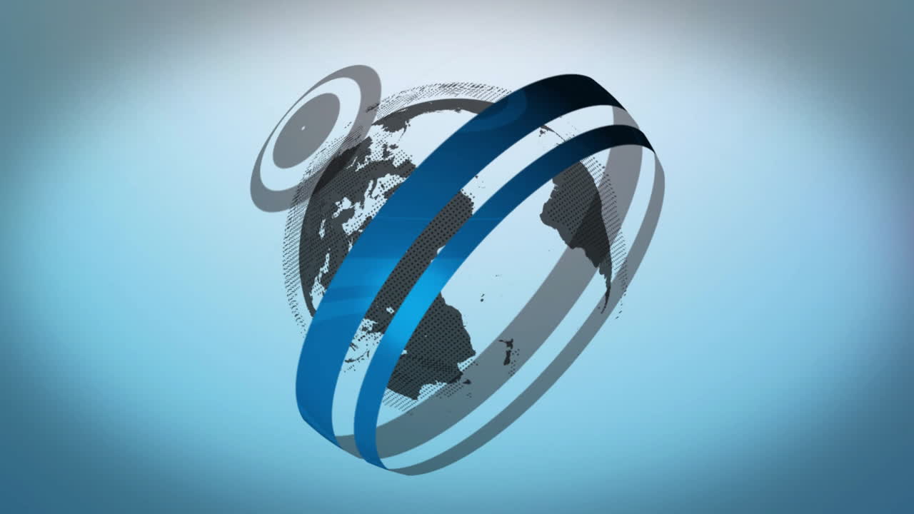 animación del globo sobre fondo azul