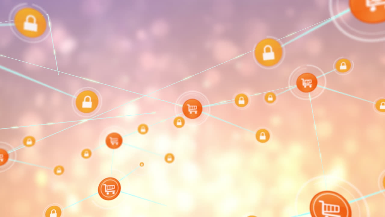 아이콘으로 연결된 네트워크의 애니메이션