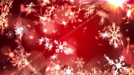 Snowflakes-on-red-background