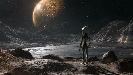 alien on a distant planet