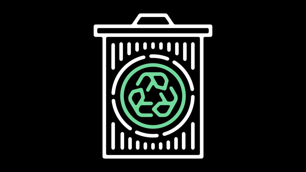 animación del icono de la línea de gestión de residuos sólidos con alfa