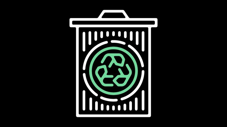 Solid Waste Management Line Icon Animation with Alpha