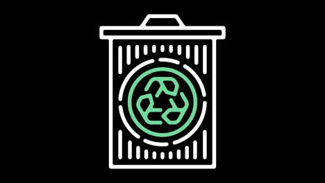 animación del icono de la línea de gestión de residuos sólidos con alfa