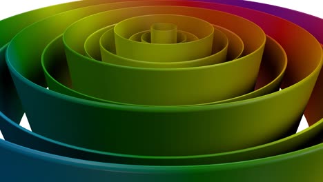 3d rendering of raw of colorful perfect loop waves