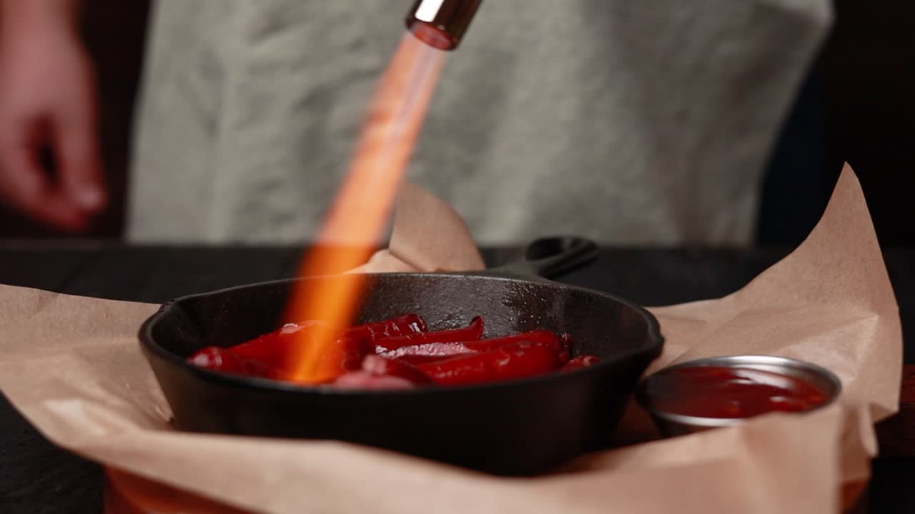 salchichas en llamas