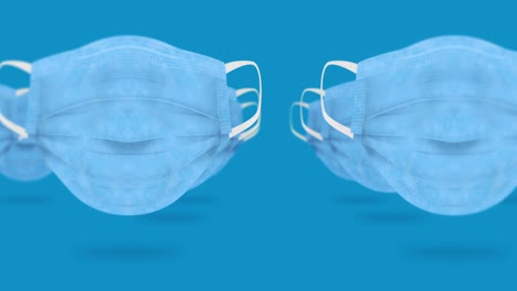 many medical masks to cover mouth and nose for protection from virus. health care concept. 3d realistic medical mask. loop animation.