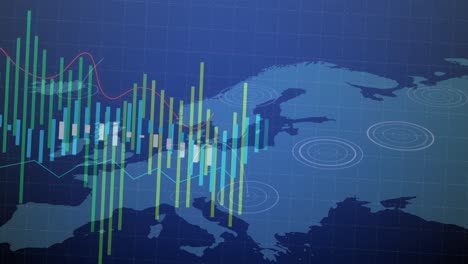 animation of data processing over world map
