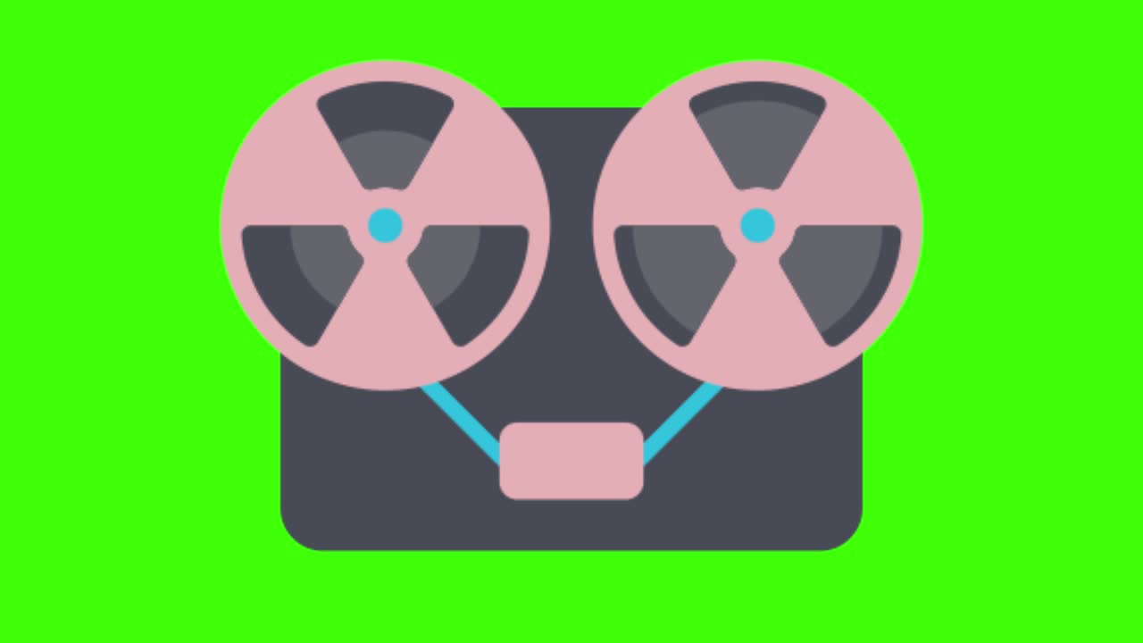 애니메이션 레코더의 녹색 화면