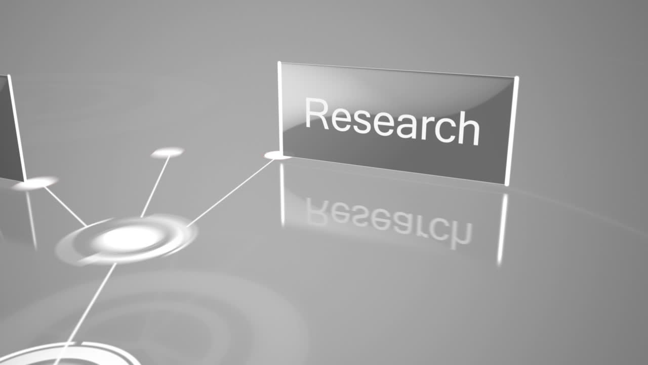 Business buzz words displayed on screens