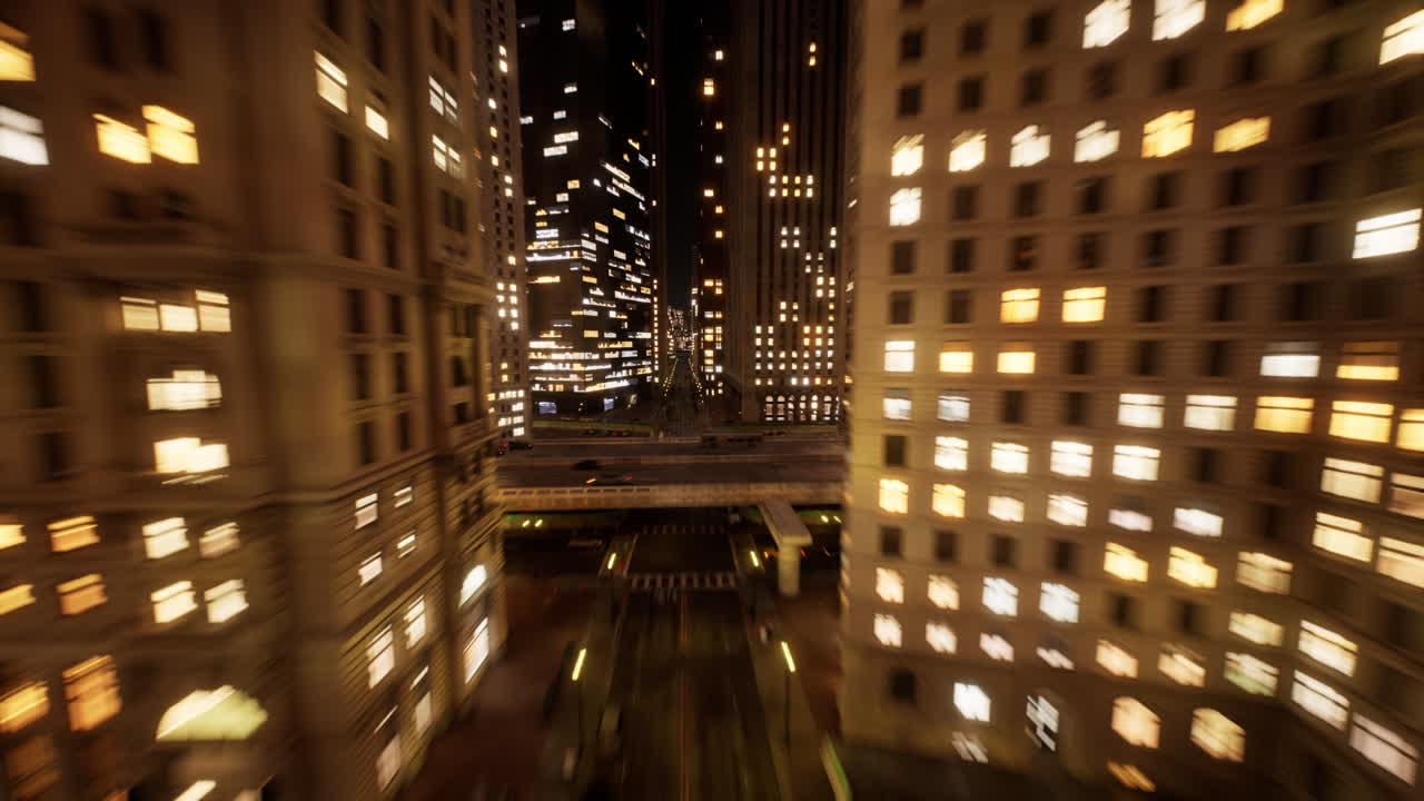 hermosa vista de hiperlapso de drones aéreos de la ciudad urbana moderna