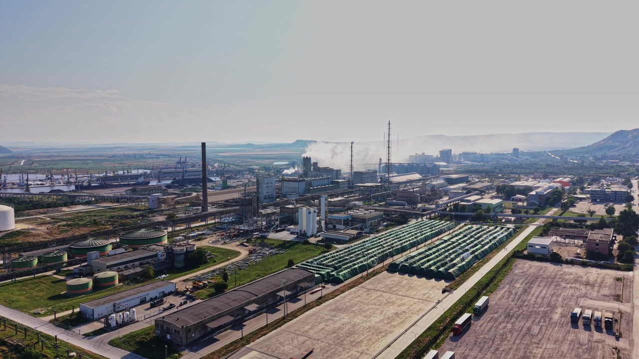 Industry landscape with factories and storage in daytime