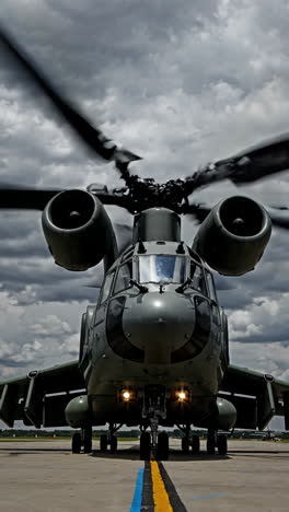 Military Transport Helicopter on the Ground