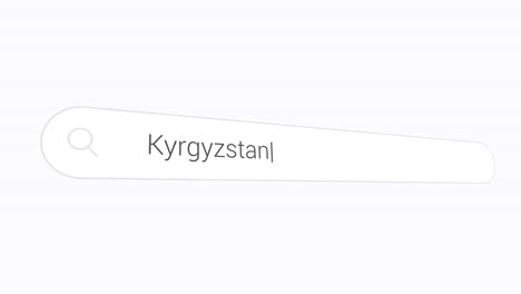 typing kyrgyzstan in search engine - country in central asia