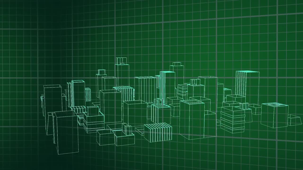 Premium stock video Animation of 3d architecture city drawing