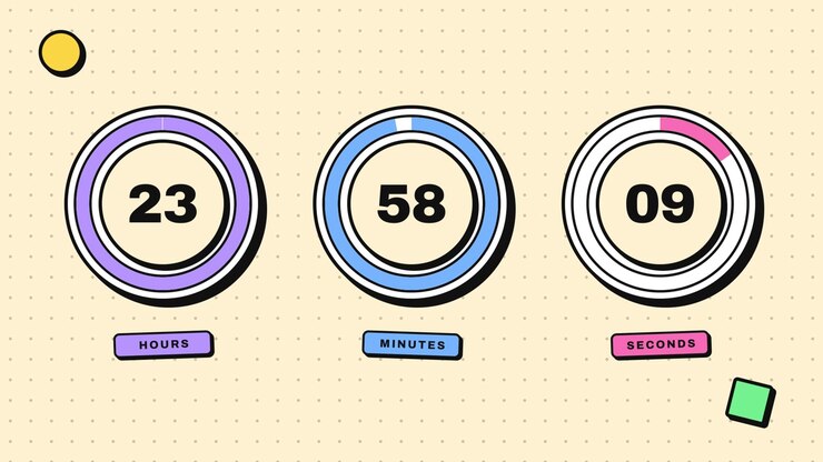 Animated Countdown Timer with Hours Minutes and Seconds