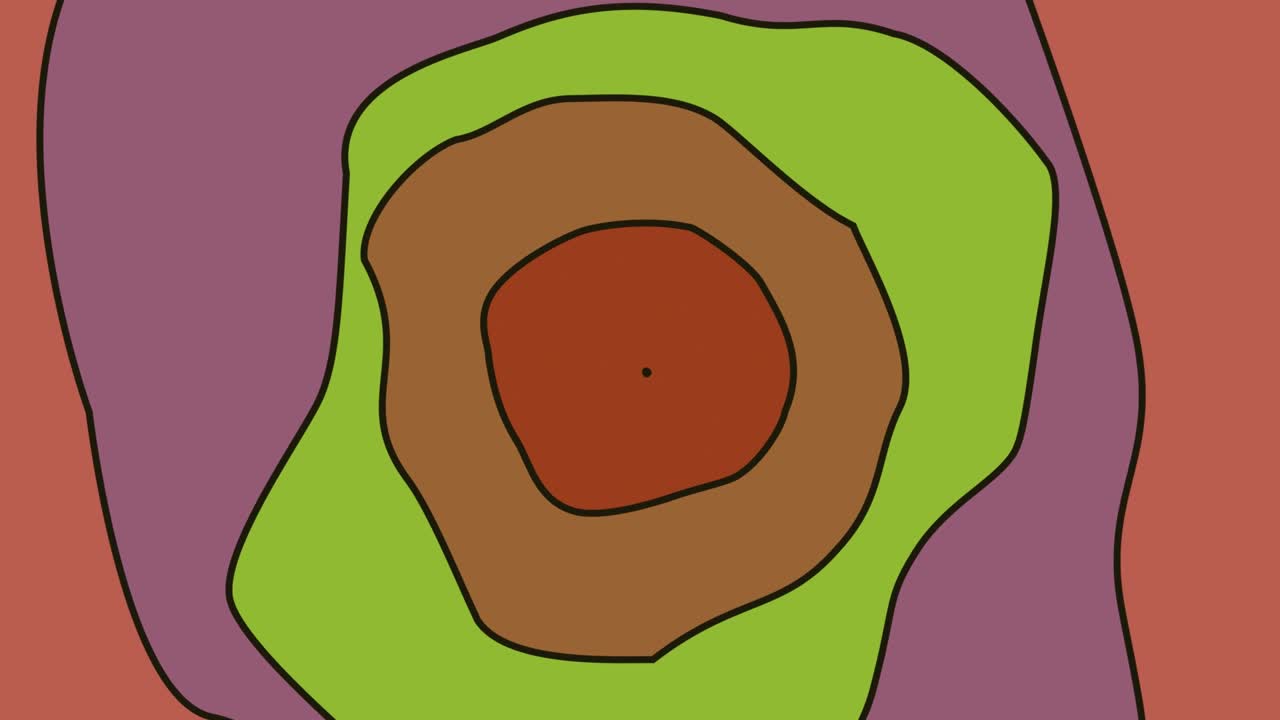 animación psicodélica de dibujos animados coloridos. fondo de moda abstracto. 4k