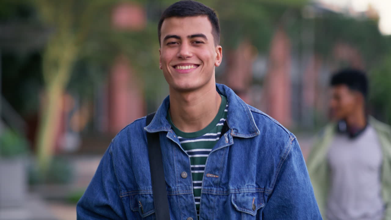 Young man on college campus