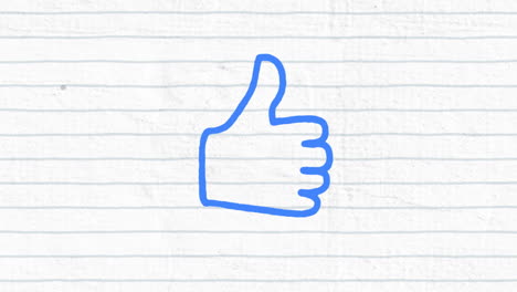 animation of blue outlined like icon people hand drawn with a marker on white lined paper