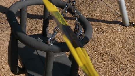the playground is closed, close-up