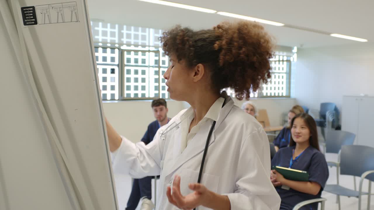 Medical professionals attending a training presentation