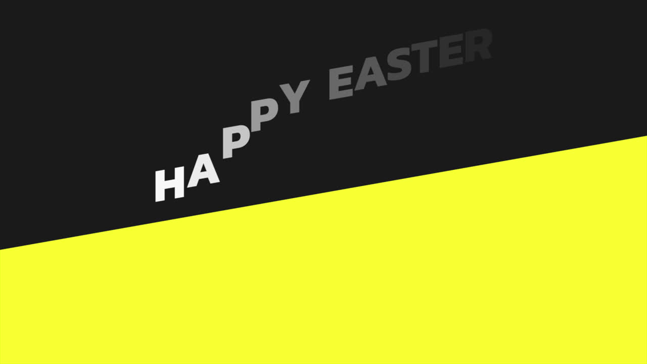 texto de feliz pascua en degradado negro y amarillo
