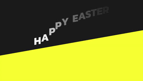 happy easter text on black and yellow gradient