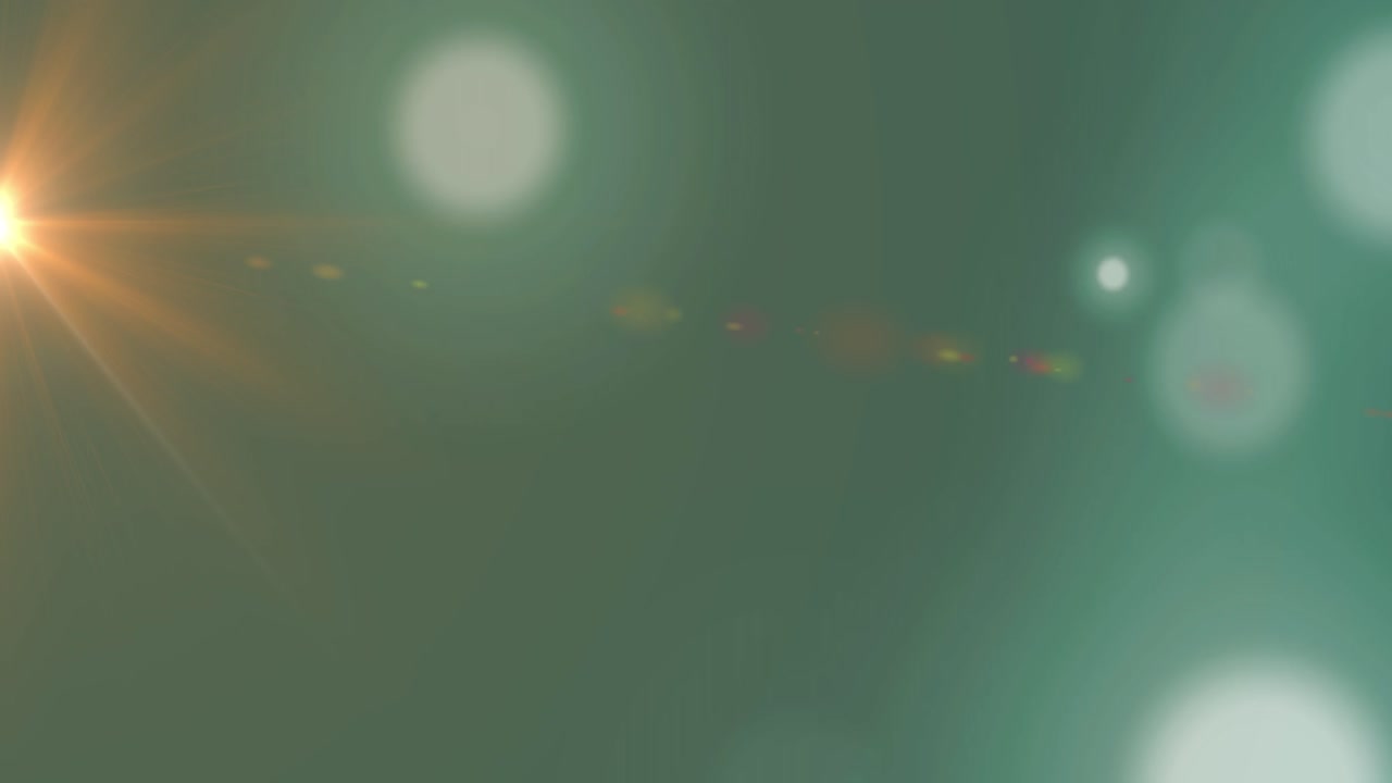 녹색 배경에 대한 복사 공간에 대한 빛의 반점의 디지털 애니메이션