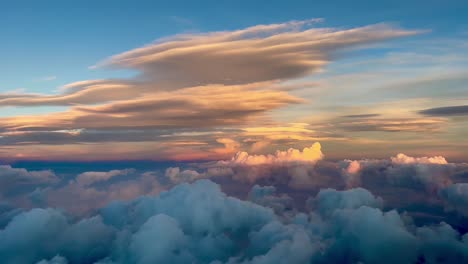 awesome pastel color sky recorded from a jet cockpit during the sunset