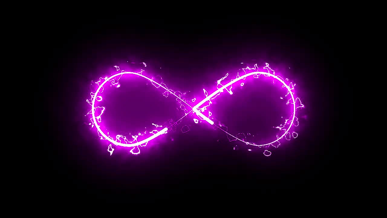 Burning infinity sign in space