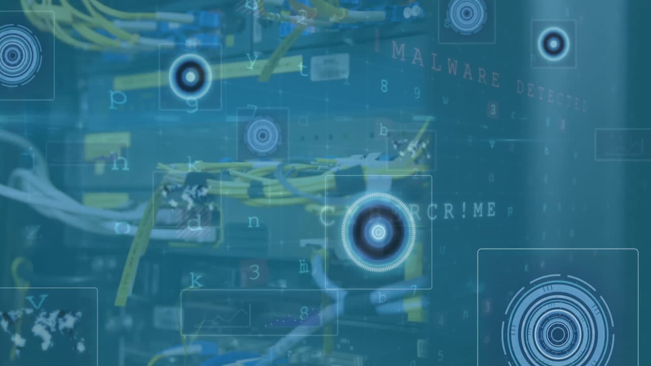 컴퓨터 서버를 통해 데이터 처리의 애니메이션