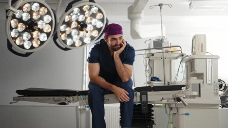 tired surgeon in operating room