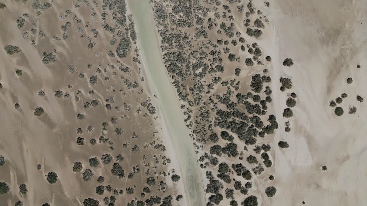 Aerial footage of Sotavento Beach in Fuerteventura, featuring tidal lagoon, golden sand, and turquoise sea. Ideal for travel, nature, and island lifestyle content.