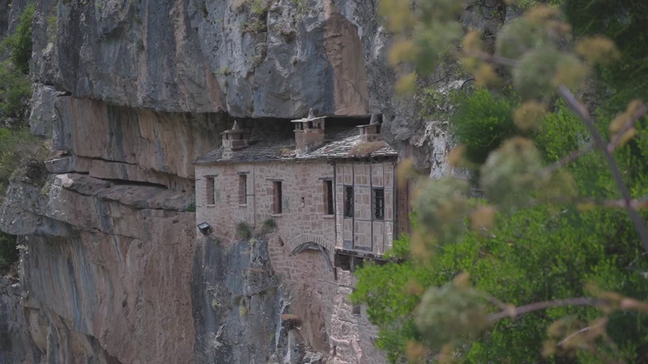 amazing cliffside church, Holy Kipinas Monastery, Greece tourism hotspot in Tzoumerka