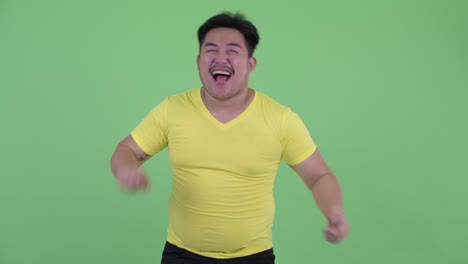젊은, 잘생긴, 과체중인 아시아 남성