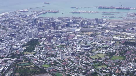 cape town central business district from table mountain in cape town, south africa