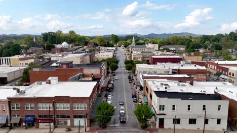 lenoir nc, north carolina low aerial over town