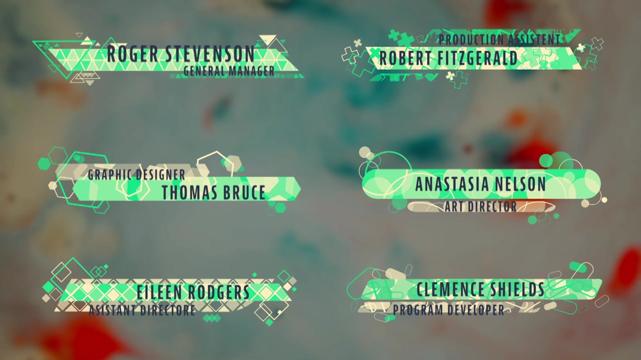 Dynamic Animated Lower Thirds with Geometric Shapes and Text