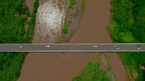 costa rica, crocodile brige, top view bridge across the river