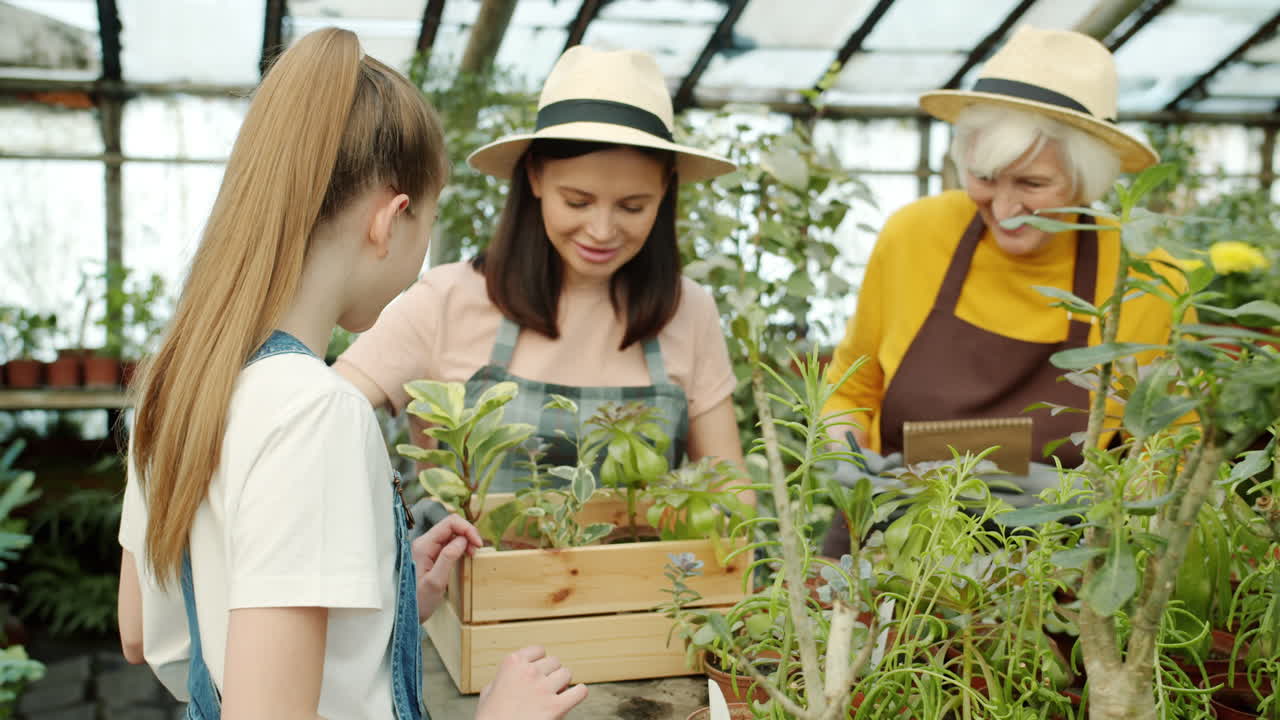 Family Gardening in a Greenhouse