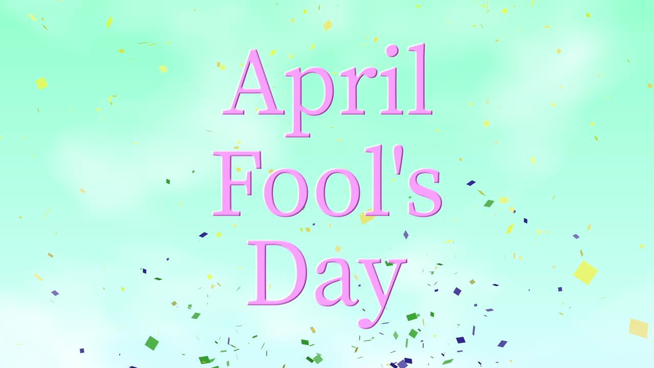 4월의 어리석은 영어 메시지 텍스트 애니메이션 모션 그래픽