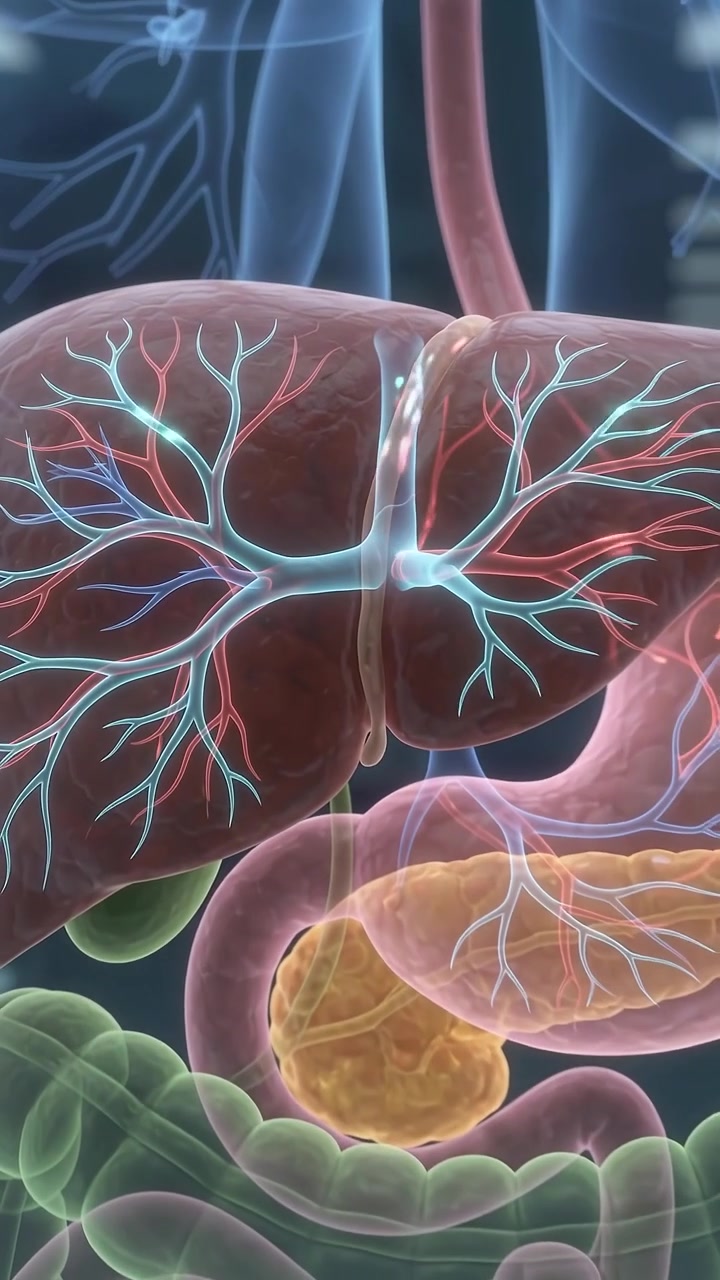 3D Medical Animation of Human Digestive System and Liver Function