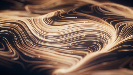 wave particles lines with swirling pattern, 3d rendering.