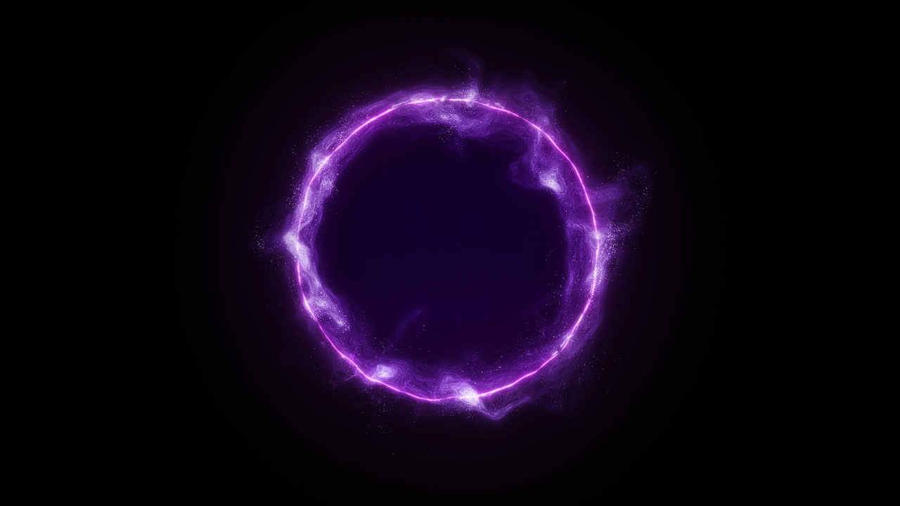 Loop glowing purple energy portal with alpha channel