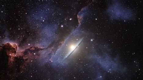 una galaxia se está moviendo más cerca en el espacio 4k