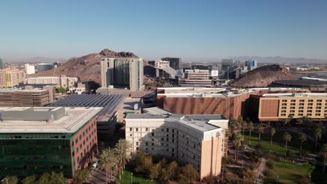 tempe, arizona skyline, 4k drone shot.