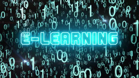 bluish e-learning concept with digital code
