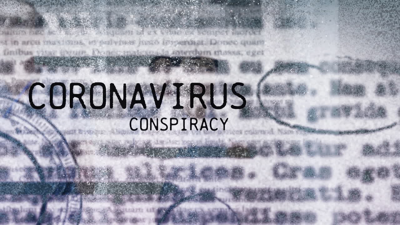 병원에서 달리는 의사들에 대한 코로나 19 텍스트의 애니메이션