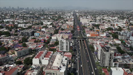 pan drone movement over mexico city skys